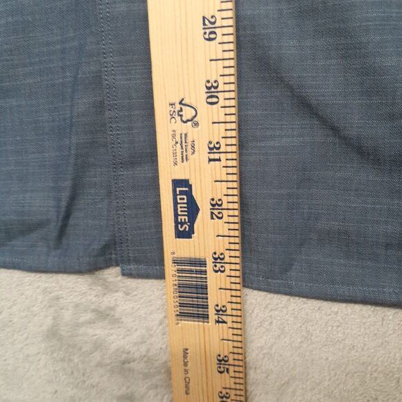 Synrgy Men's 3XL Blue Chambre Button Up Shirt Long Sleeve Casual Roll Tab Sleeve - Picture 6 of 8